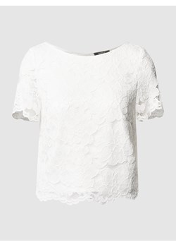 T-shirt półprzezroczysty z koronką i kwiatowymi haftami ze sklepu Peek&Cloppenburg  w kategorii Bluzki damskie - zdjęcie 160576772