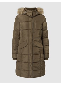 Pikowany płaszcz ze sztucznym futrem ze sklepu Peek&Cloppenburg  w kategorii Płaszcze damskie - zdjęcie 160588011