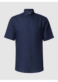 Koszula lniana z kieszenią na piersi ze sklepu Peek&Cloppenburg  w kategorii Koszule męskie - zdjęcie 160668942