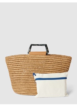 Torba shopper ze słomy papierowej model ‘Ronda’ ze sklepu Peek&Cloppenburg  w kategorii Torby letnie - zdjęcie 160700140