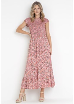 Różowa Sukienka Maxi z Wiskozy w Kwiaty Annunali ze sklepu Born2be Odzież w kategorii Sukienki - zdjęcie 160802483
