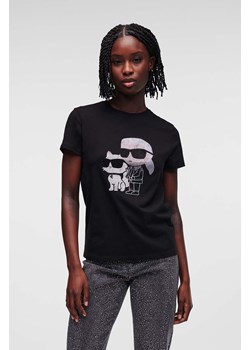 Karl Lagerfeld t-shirt bawełniany kolor czarny ze sklepu ANSWEAR.com w kategorii Bluzki damskie - zdjęcie 160814732