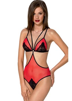 Peonia czerwone body, Kolor czerwony, Rozmiar L/XL, Passion ze sklepu Intymna w kategorii Body damskie - zdjęcie 160826364