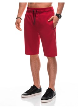 Krótkie spodenki męskie dresowe EM-SRBS-0101 V-4 - czerwone ze sklepu Edoti w kategorii Spodenki męskie - zdjęcie 160889103
