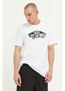Vans t-shirt bawełniany kolor biały z nadrukiem ze sklepu ANSWEAR.com w kategorii T-shirty męskie - zdjęcie 160898780