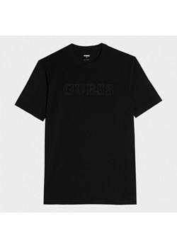 Męski t-shirt z nadrukiem GUESS SS ALPHY - czarny ze sklepu Sportstylestory.com w kategorii T-shirty męskie - zdjęcie 160899780