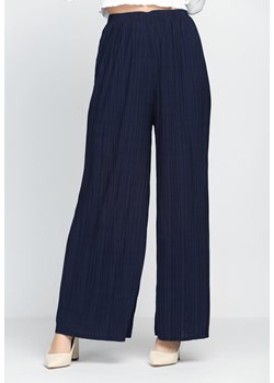 Granatowe Spodnie With You Honey ze sklepu Born2be Odzież w kategorii Spodnie damskie - zdjęcie 160902480