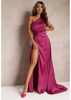 Fioletowa Elegancka Sukienka na Jedno Ramię o Asymetrycznym Fasonie Leylane ze sklepu Renee odzież w kategorii Sukienki - zdjęcie 160904033