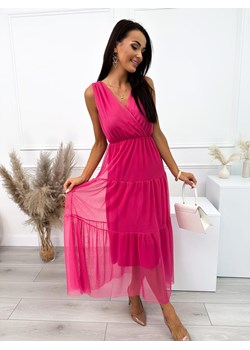 Różowa Sukienka z Falbankami ze sklepu ModnaKiecka.pl w kategorii Sukienki - zdjęcie 160918150