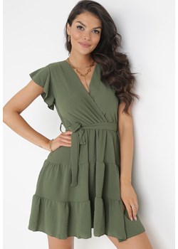 Zielona Sukienka z Paskiem Laodima ze sklepu Born2be Odzież w kategorii Sukienki - zdjęcie 160935990