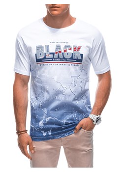 T-shirt męski z nadrukiem 1878S - biały ze sklepu Edoti w kategorii T-shirty męskie - zdjęcie 160936650