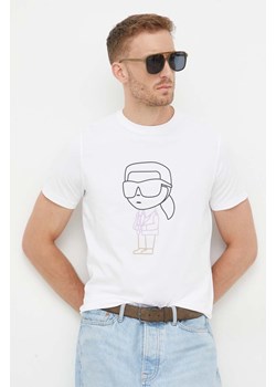 Karl Lagerfeld t-shirt męski kolor biały z nadrukiem ze sklepu ANSWEAR.com w kategorii T-shirty męskie - zdjęcie 160938700