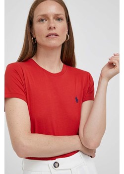 Polo Ralph Lauren t-shirt bawełniany kolor czerwony ze sklepu ANSWEAR.com w kategorii Bluzki damskie - zdjęcie 160942500