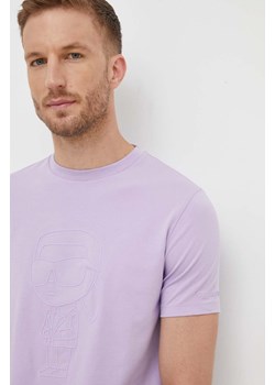 Karl Lagerfeld t-shirt bawełniany kolor fioletowy z nadrukiem ze sklepu ANSWEAR.com w kategorii T-shirty męskie - zdjęcie 160945860