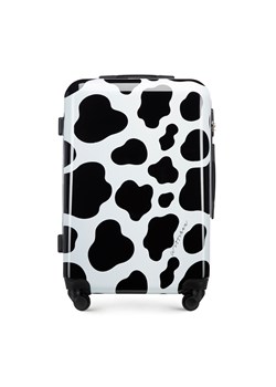 Średnia walizka z ABS-u z nadrukiem czarno-biała ze sklepu WITTCHEN w kategorii Walizki - zdjęcie 160947474
