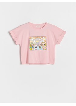 Reserved - Bawełniany t-shirt L.O.L. Surprise - różowy ze sklepu Reserved w kategorii Bluzki dziewczęce - zdjęcie 160954003