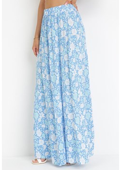 Niebieska Spódnica Maxi Bawełniana w Kwiaty Shimine ze sklepu Born2be Odzież w kategorii Spódnice - zdjęcie 160956002