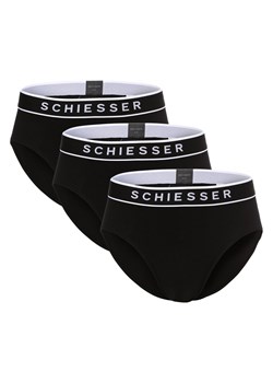 Schiesser Slipy pakowane po 3 szt. Mężczyźni Bawełna czarny jednolity ze sklepu vangraaf w kategorii Majtki męskie - zdjęcie 160961584