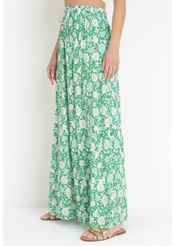 Zielona Spódnica Maxi Bawełniana w Kwiaty Shimine ze sklepu Born2be Odzież w kategorii Spódnice - zdjęcie 160965450
