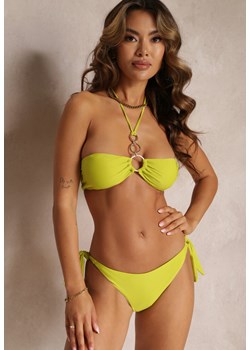 Zielone Jednolite Wiązane Bikini z Biustonoszem i Majtkami Typu Figi Cosenia ze sklepu Renee odzież w kategorii Stroje kąpielowe - zdjęcie 160970421