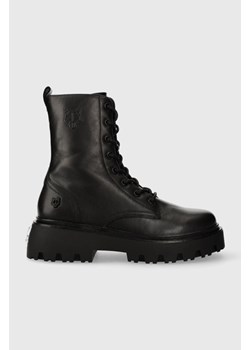 Naked Wolfe workery skórzane Faithful damskie kolor czarny na płaskim obcasie ze sklepu ANSWEAR.com w kategorii Workery damskie - zdjęcie 160971303