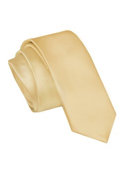 Krawat (Śledź) Męski 5 cm, Żółty, Wąski, Gładki -ALTIES KRALTStani0976 ze sklepu JegoSzafa.pl w kategorii Krawaty - zdjęcie 161004810