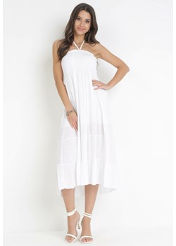 Biała Sukienka z Wiązaniem na Szyi Yerdua ze sklepu Born2be Odzież w kategorii Sukienki - zdjęcie 161013341
