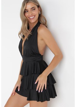 Czarna Sukienka Mini z Falbankami Franike ze sklepu Born2be Odzież w kategorii Sukienki - zdjęcie 161013484