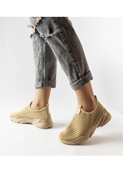 Ciemnobeżowe wsuwane buty sportowe damskie Azalee ze sklepu gemre w kategorii Buty sportowe damskie - zdjęcie 161015084