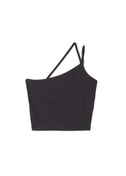 Cropp - Czarny crop top na ramiączkach - czarny ze sklepu Cropp w kategorii Bluzki damskie - zdjęcie 161034502