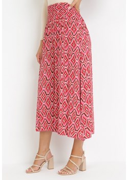 Różowe Szerokie Spodnie z Wysokim Stanem o Długości 7/8 Seraphia ze sklepu Born2be Odzież w kategorii Spodnie damskie - zdjęcie 161040023