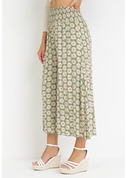 Jasnozielone Szerokie Spodnie High Waist o Długości 7/8 Vatum ze sklepu Born2be Odzież w kategorii Spodnie damskie - zdjęcie 161040033