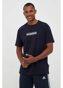 Napapijri t-shirt bawełniany kolor granatowy z nadrukiem ze sklepu ANSWEAR.com w kategorii T-shirty męskie - zdjęcie 161040551