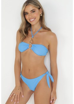Niebieskie Plażowe Bikini Biustonosz Wiązany na Plecach i Majtki Figi Cyresa ze sklepu Born2be Odzież w kategorii Stroje kąpielowe - zdjęcie 161042434
