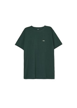 Cropp - Ciemnozielony t-shirt z aplikacją Cropp - zielony ze sklepu Cropp w kategorii T-shirty męskie - zdjęcie 161045563