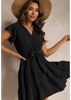 Czarna Sukienka z Paskiem Phaedrialla ze sklepu Renee odzież w kategorii Sukienki - zdjęcie 161059542