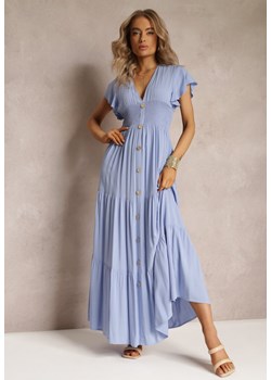 Jasnoniebieska Sukienka z Wiskozy Lobsy ze sklepu Renee odzież w kategorii Sukienki - zdjęcie 161060413