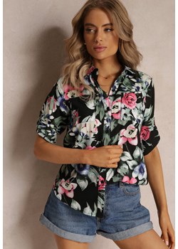 Czarna Wiskozowa Koszula z Modnym Printem Nedeis ze sklepu Renee odzież w kategorii Koszule damskie - zdjęcie 161060480