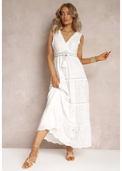 Biała Bawełniana Sukienka Maxi z Haftowanej Tkaniny Jive ze sklepu Renee odzież w kategorii Sukienki - zdjęcie 161060520