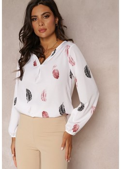 Biała Bluzka z Wiskozy i Długim Rękawem Domanico ze sklepu Renee odzież w kategorii Bluzki damskie - zdjęcie 161060642