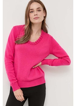 Silvian Heach sweter z domieszką wełny damski kolor różowy ze sklepu ANSWEAR.com w kategorii Swetry damskie - zdjęcie 161061910