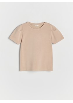 Reserved - T-shirt z modalem - beżowy ze sklepu Reserved w kategorii Bluzki dziewczęce - zdjęcie 161085240