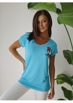 T-shirt Mantel Bird Niebieski ze sklepu Lisa Mayo w kategorii Bluzki damskie - zdjęcie 161091654