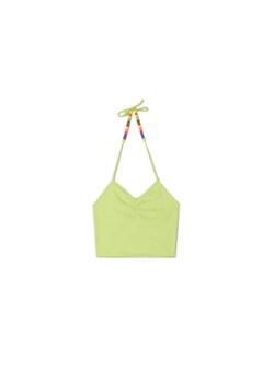 Cropp - Zielony top z wiązaniem na karku - zielony ze sklepu Cropp w kategorii Bluzki damskie - zdjęcie 161094681