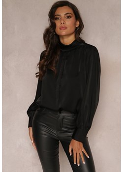 Czarna Bluzka z Długim Rękawem i Stójką Elettine ze sklepu Renee odzież w kategorii Bluzki damskie - zdjęcie 161094941