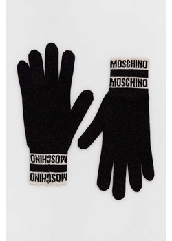 Moschino rękawiczki damskie kolor beżowy ze sklepu ANSWEAR.com w kategorii Rękawiczki damskie - zdjęcie 161096341