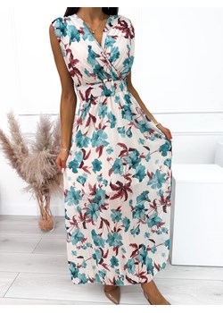 Beżowo-Miętowa Plisowana Sukienka ze sklepu ModnaKiecka.pl w kategorii Sukienki - zdjęcie 161103282