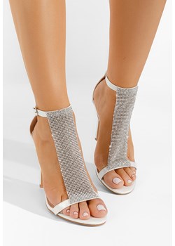 Białe sandały na szpilce Pacifica ze sklepu Zapatos w kategorii Sandały damskie - zdjęcie 161187054
