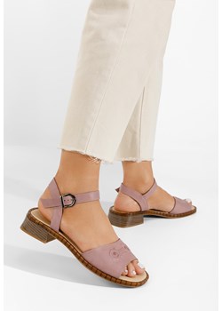 Różowe sandały damskie skórzane Yolanda V2 ze sklepu Zapatos w kategorii Sandały damskie - zdjęcie 161187132