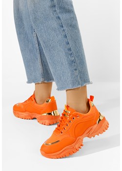 Pomarańczowe sneakersy damskie Letania ze sklepu Zapatos w kategorii Buty sportowe damskie - zdjęcie 161187133